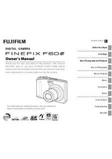 Fujifilm FinePix F60 fd manual. Camera Instructions.